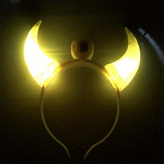 LED Devil Horns Headband Glowing Head Hoop for Halloween Cosplay