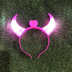 LED Devil Horns Headband Glowing Head Hoop for Halloween Cosplay