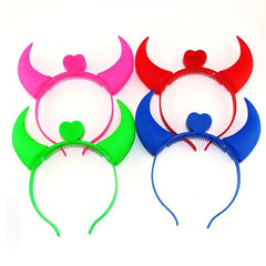 LED Devil Horns Headband Glowing Head Hoop for Halloween Cosplay