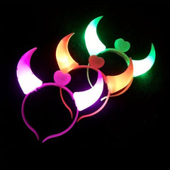 LED Devil Horns Headband Glowing Head Hoop for Halloween Cosplay