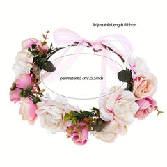 Flower Headband Wreath Floral Hair Band Wedding Festivals Seaside