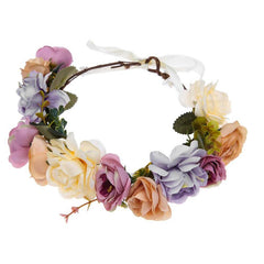 Flower Headband Wreath Floral Hair Band Wedding Festivals Seaside