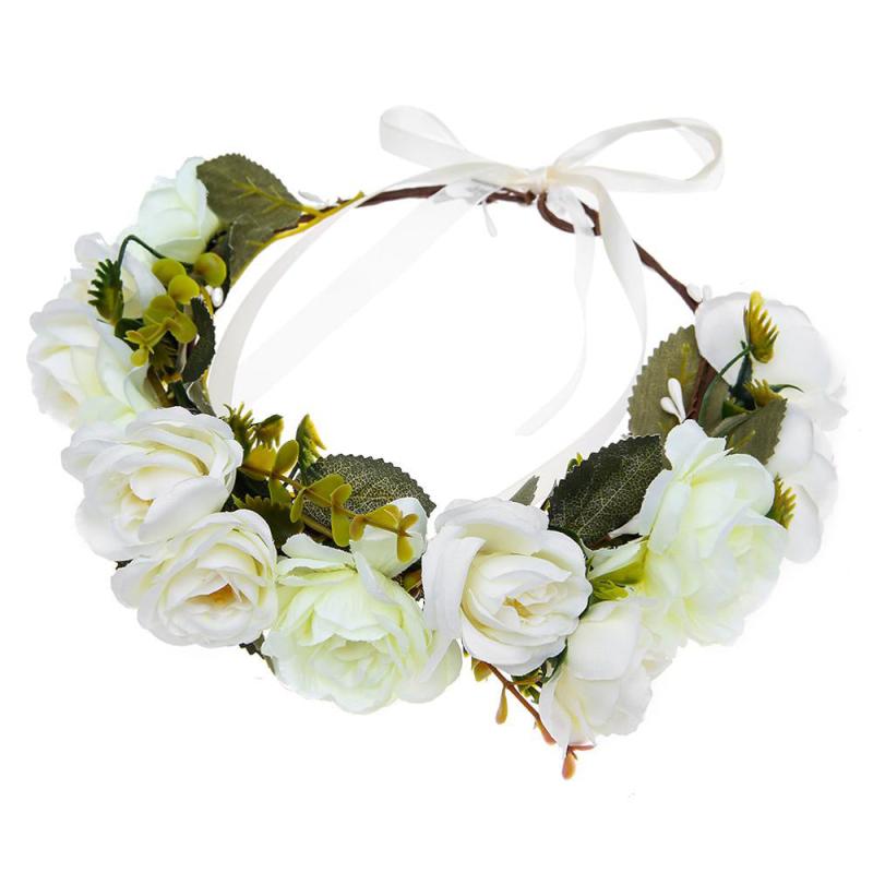 Flower Headband Wreath Floral Hair Band Wedding Festivals Seaside
