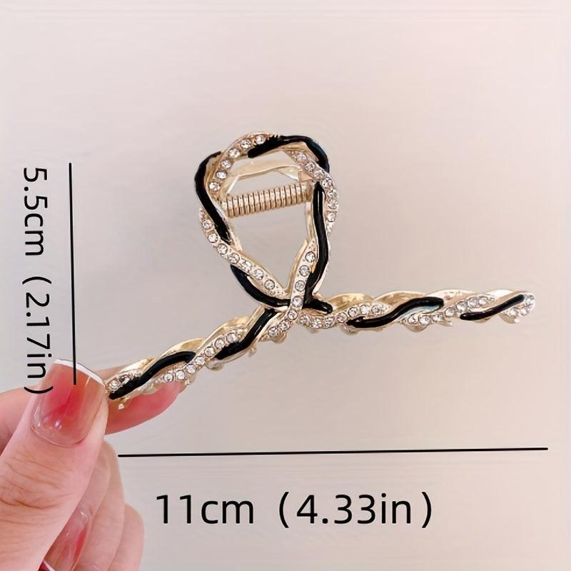 3pcs Faux Pearl Twisted Hair Claw Ponytail Holder Women Girls