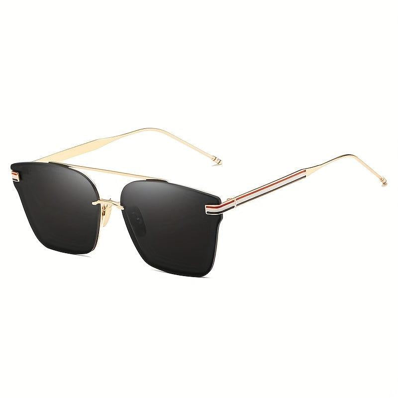 Square Striped UV400 Sunglasses for Driving Vacation Travel