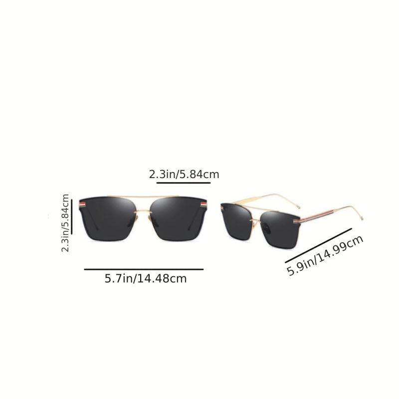 Square Striped UV400 Sunglasses for Driving Vacation Travel