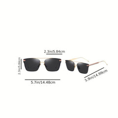 Square Striped UV400 Sunglasses for Driving Vacation Travel