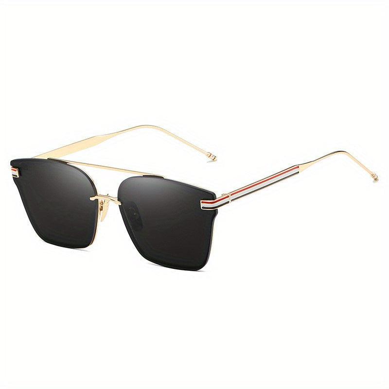 Square Striped UV400 Sunglasses for Driving Vacation Travel