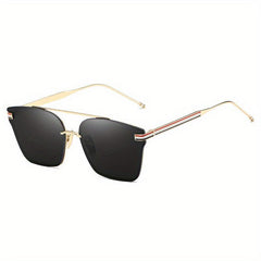 Square Striped UV400 Sunglasses for Driving Vacation Travel