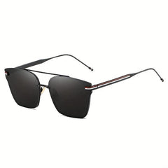 Square Striped UV400 Sunglasses for Driving Vacation Travel