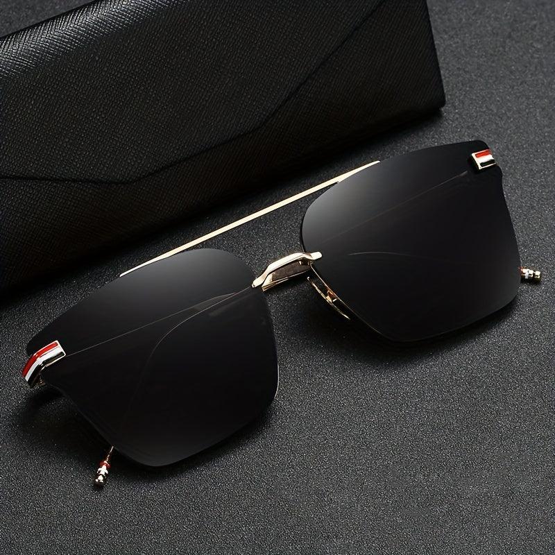 Square Striped UV400 Sunglasses for Driving Vacation Travel
