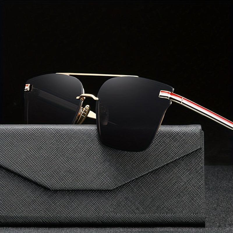 Square Striped UV400 Sunglasses for Driving Vacation Travel