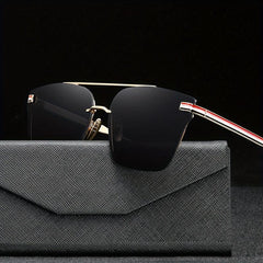 Square Striped UV400 Sunglasses for Driving Vacation Travel