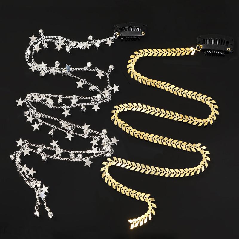 Golden Metal Chain Hairpins Tassel Hair Clips Braided Barrettes Hair Accessories