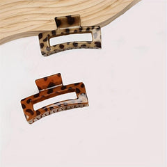 2pcs Leopard Hair Claw Clips Acrylic Hair Clamps For Long Hair
