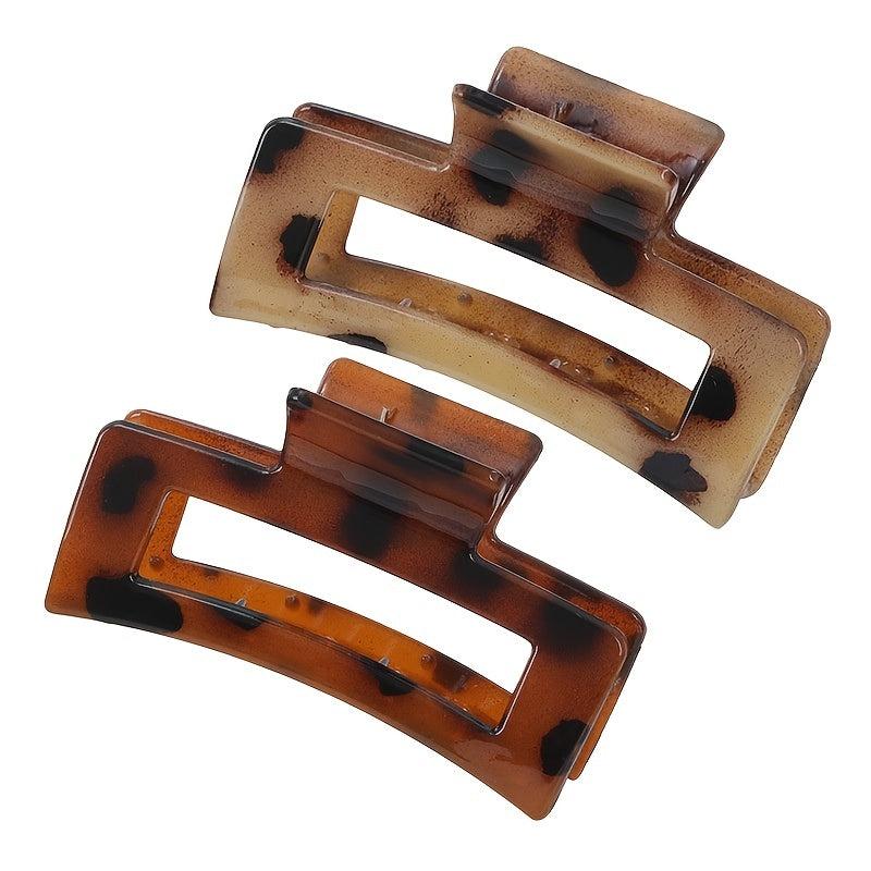 2pcs Leopard Hair Claw Clips Acrylic Hair Clamps For Long Hair