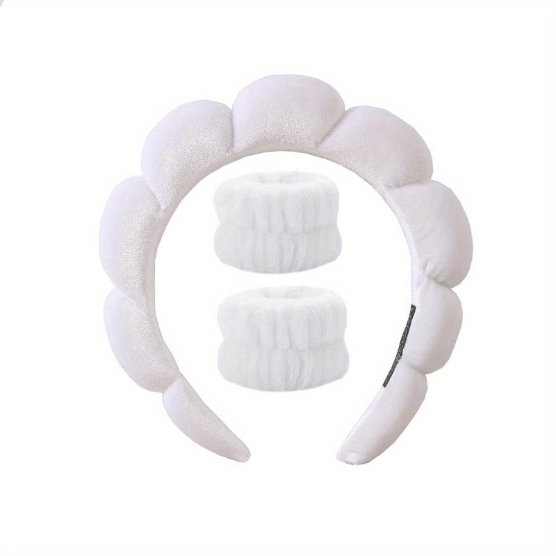 Plush Headband Towel Wristband Set for Spa and Make Up