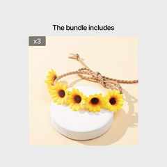 Sunflower Headband Bohemian Garland Hair Accessories Elastic Flower Crown