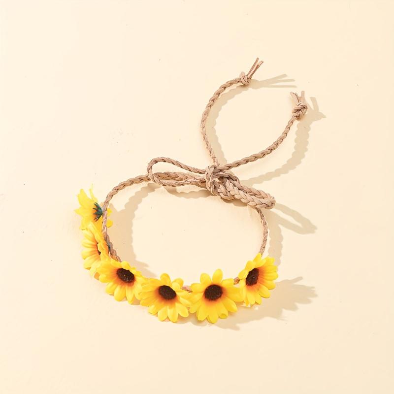 Sunflower Headband Bohemian Garland Hair Accessories Elastic Flower Crown