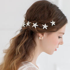 Starfish Bride Hair U pin Rhinestone Alloy Hairpin 5pcs Set