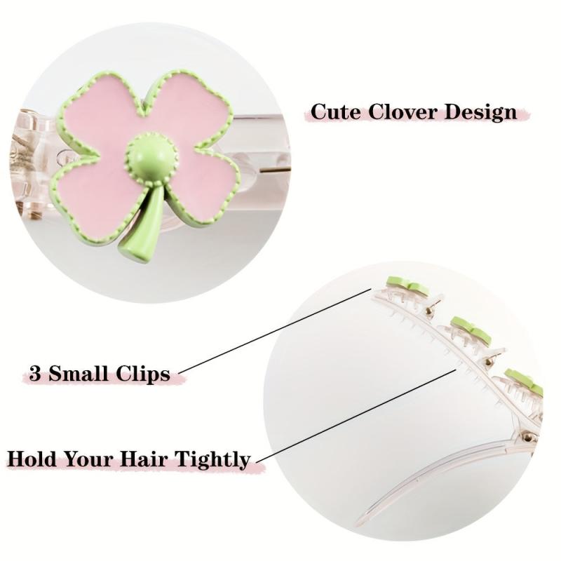 Four Leaf Clover Flower Hair Clips for Girls