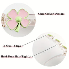 Four Leaf Clover Flower Hair Clips for Girls
