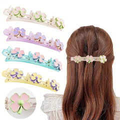 Four Leaf Clover Flower Hair Clips for Girls