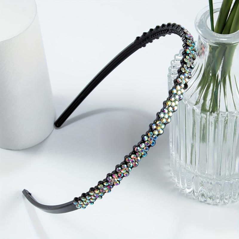 Colorful Rhinestone Hair Band Stretchy Head Hoop Nonslip Headband
