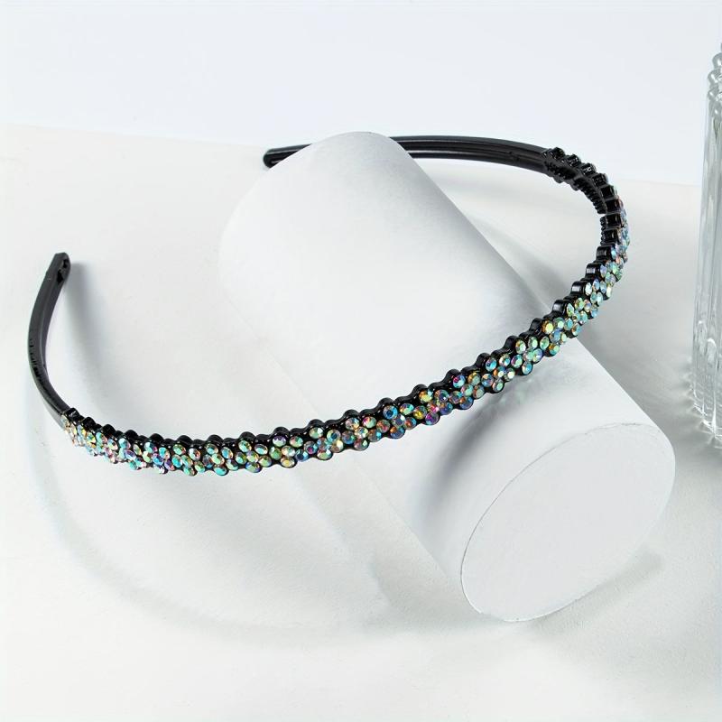 Colorful Rhinestone Hair Band Stretchy Head Hoop Nonslip Headband