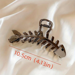 Metal Gun Hair Clip Fish Bone Hair Claw