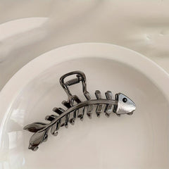 Metal Gun Hair Clip Fish Bone Hair Claw
