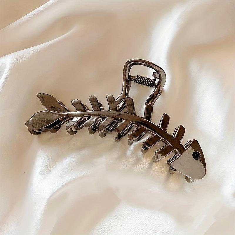Metal Gun Hair Clip Fish Bone Hair Claw