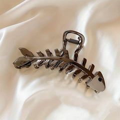 Metal Gun Hair Clip Fish Bone Hair Claw