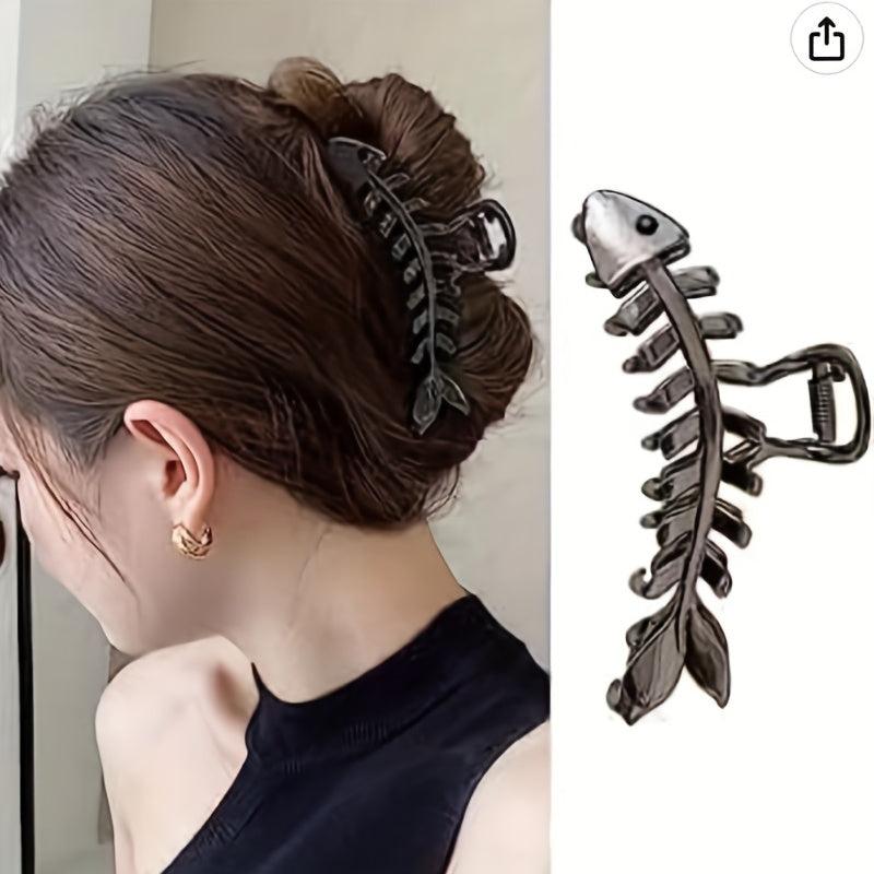 Metal Gun Hair Clip Fish Bone Hair Claw