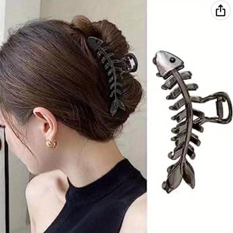 Metal Gun Hair Clip Fish Bone Hair Claw