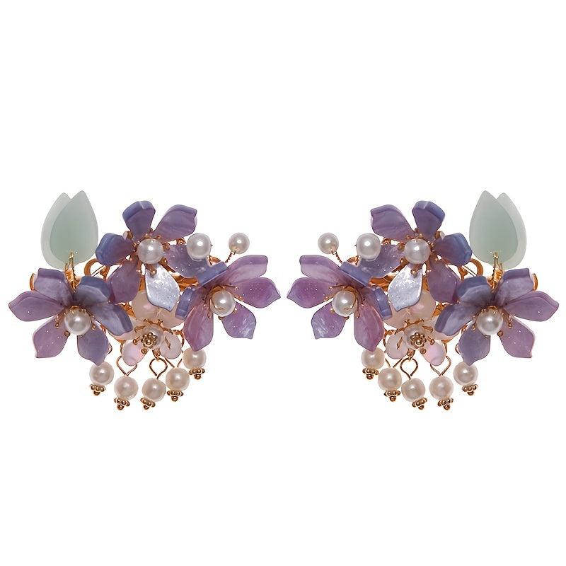 Vintage Flower Hair Clip with Tassel