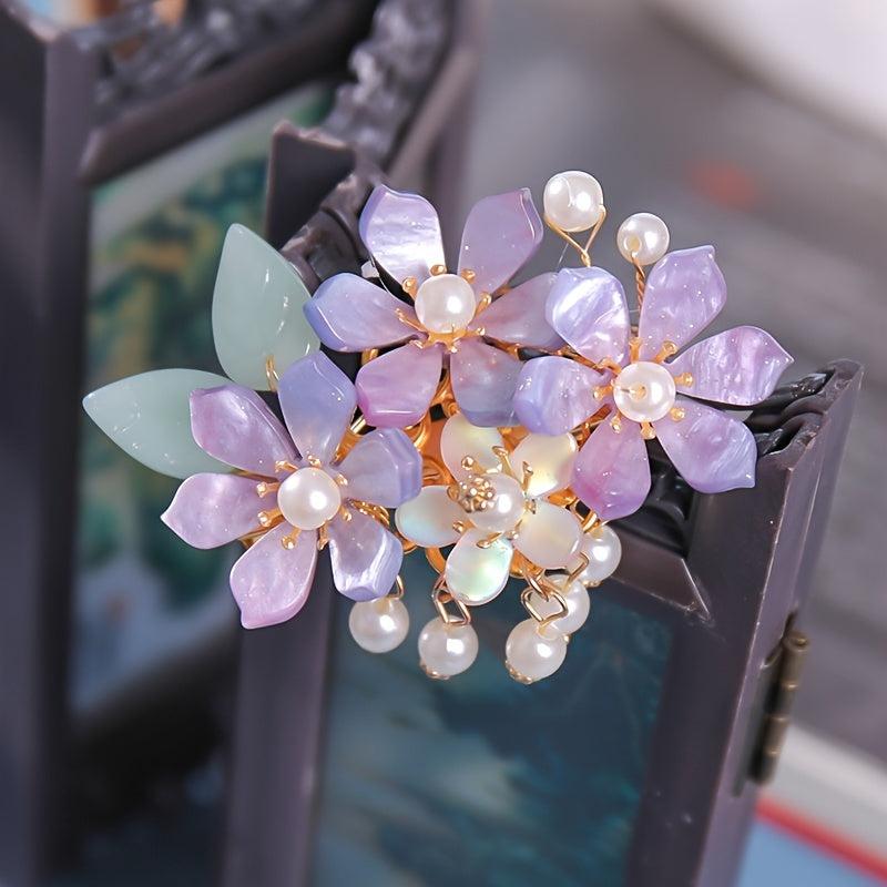 Vintage Flower Hair Clip with Tassel
