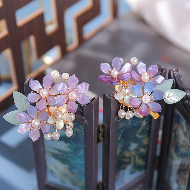 Vintage Flower Hair Clip with Tassel