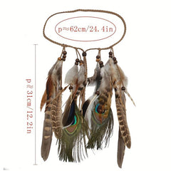 Boho Feather Hair Rope Western Headband Hippie Style Accessory