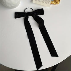 Velvet Ribbon Hair Tie with Bow Knot