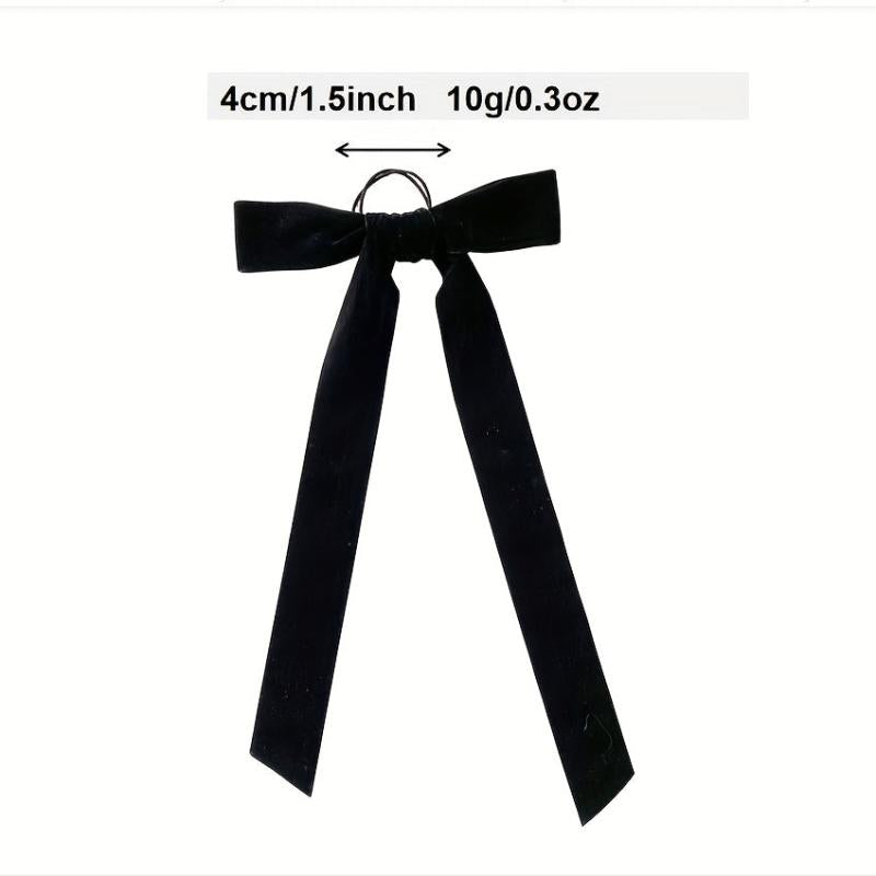 Velvet Ribbon Hair Tie with Bow Knot