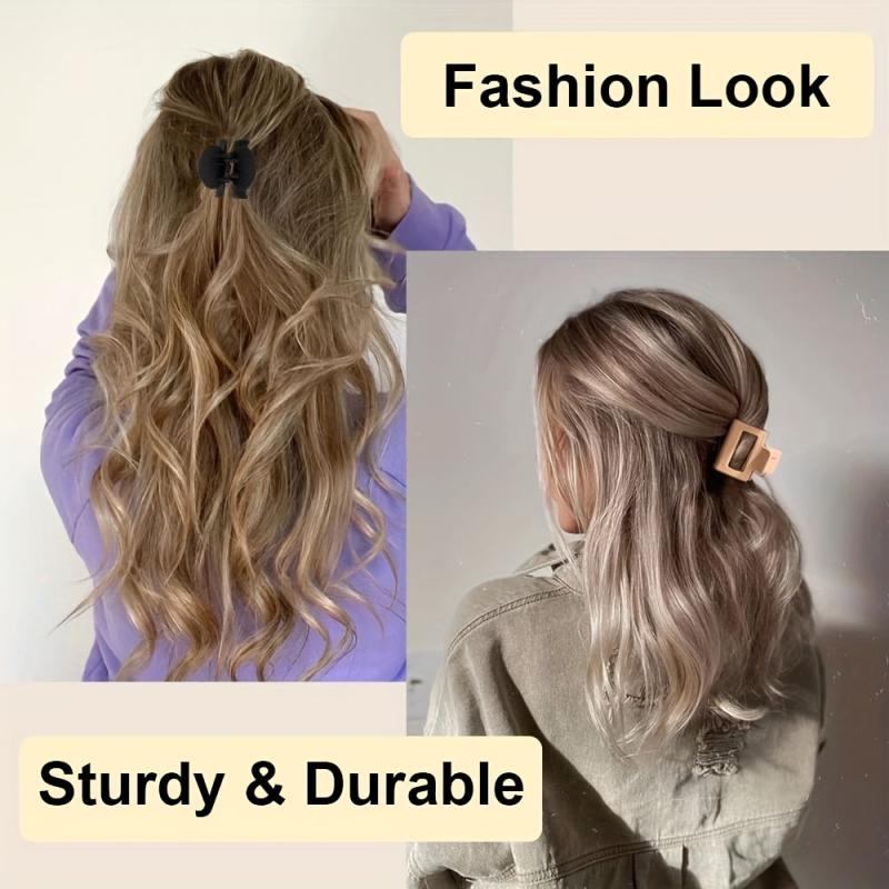 10pcs Small Frosted Hair Claw Clip Solid Nonslip Ponytail Holder Women Girls