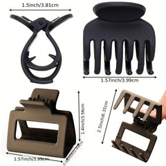 10pcs Small Frosted Hair Claw Clip Solid Nonslip Ponytail Holder Women Girls