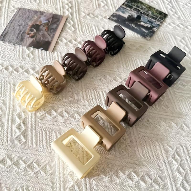 10pcs Small Frosted Hair Claw Clip Solid Nonslip Ponytail Holder Women Girls