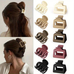 10pcs Small Frosted Hair Claw Clip Solid Nonslip Ponytail Holder Women Girls