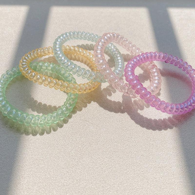 5pcs Luminous Skinny Spiral Hair Tie Hair Accessories Women Girls