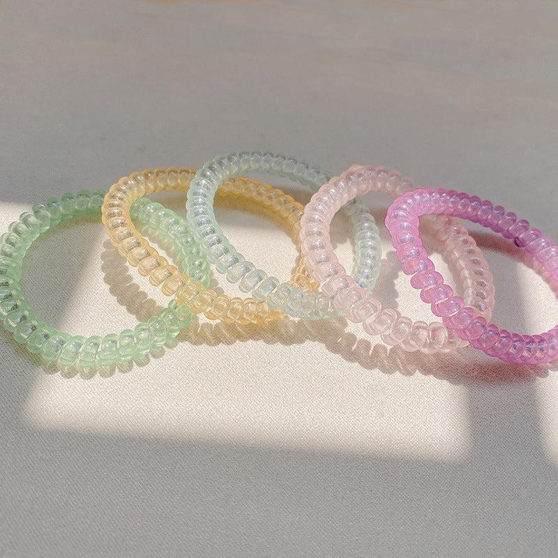 5pcs Luminous Skinny Spiral Hair Tie Hair Accessories Women Girls