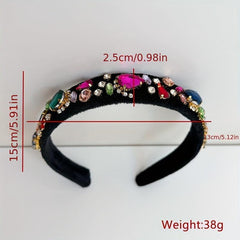 Baroque Rhinestone Headband Knitted Fabric Hair Hoop