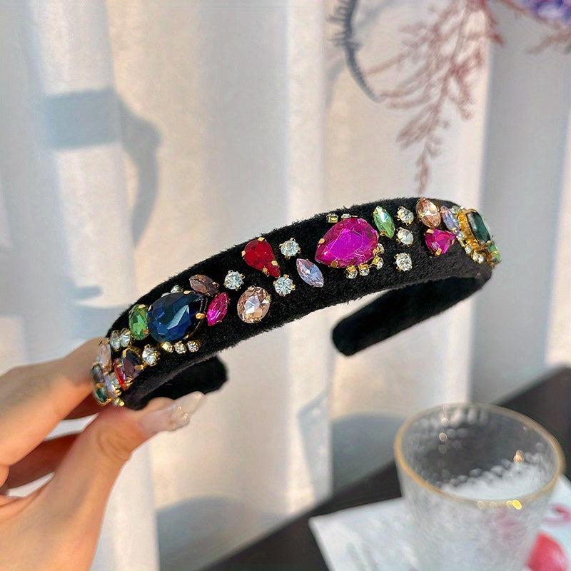 Baroque Rhinestone Headband Knitted Fabric Hair Hoop