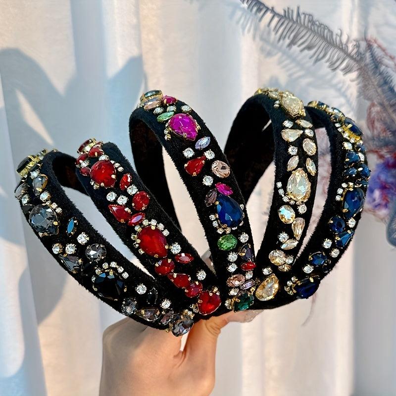Baroque Rhinestone Headband Knitted Fabric Hair Hoop